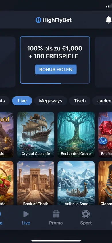 Mobile Erfahrung im Browser – HighFlyBet